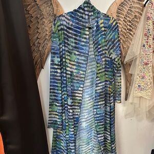 Striped Blue and Green Women's Jacket